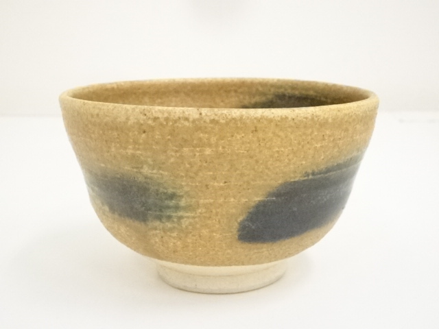 JAPANESE TEA CEREMONY BRUSH MARKS TEA BOWL / CHAWAN 